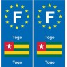 F Europe Togo autocollant plaque