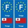 F Europe Tonga autocollant plaque