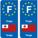 F Europe Tonga autocollant plaque
