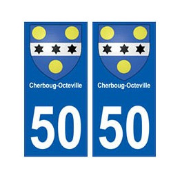 50 Cherbourg-Octeville blason autocollant plaque stickers ville
