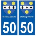 50 Cherbourg-Octeville blason autocollant plaque stickers ville