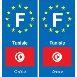 F Europe Tunisie Tunisia autocollant plaque