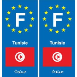 F Europe Tunisie Tunisia autocollant plaque