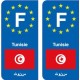 F Europe Tunisie Tunisia autocollant plaque