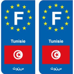 F Europe Tunisie Tunisia autocollant plaque