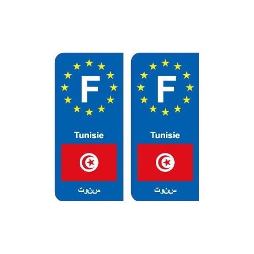 F Europe Tunisie Tunisia autocollant plaque
