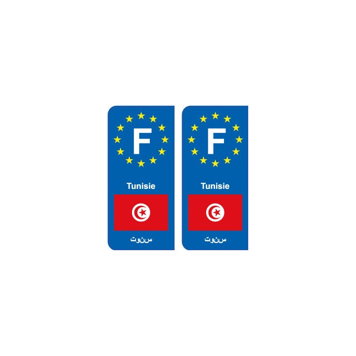F Europe Tunisie Tunisia autocollant plaque