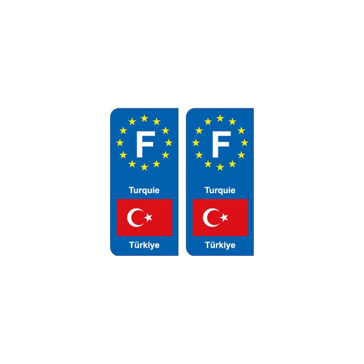 F Europe Turquie Turkey autocollant plaque