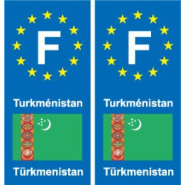 F Europe Turkménistan  autocollant plaque