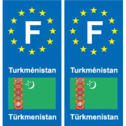 F Europe Turkménistan  autocollant plaque