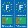 F Europe Turkménistan  autocollant plaque