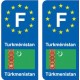 F Europe Turkménistan  autocollant plaque