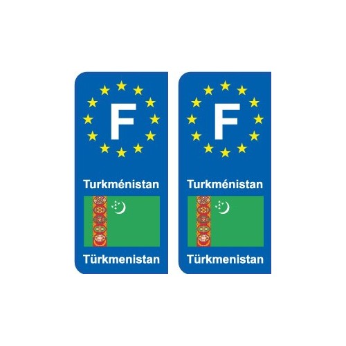 F Europe Turkménistan  autocollant plaque