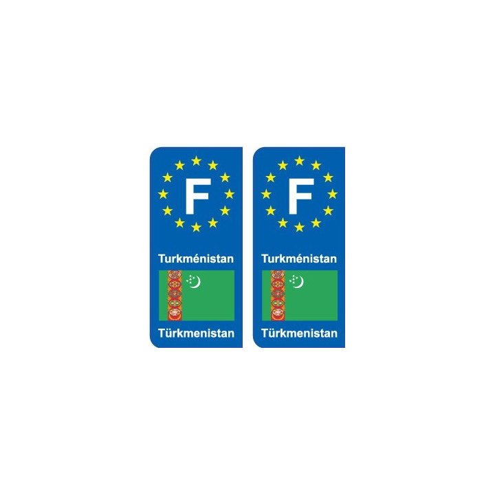 F Europe Turkménistan  autocollant plaque