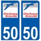 50 Cherbourg-Octeville logo autocollant plaque stickers ville