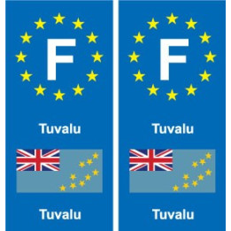 F Europe Tuvalu  autocollant plaque