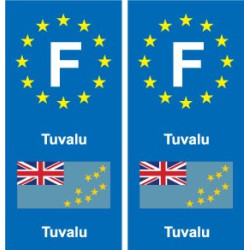 F Europe Tuvalu  autocollant plaque