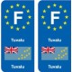 F Europe Tuvalu  autocollant plaque