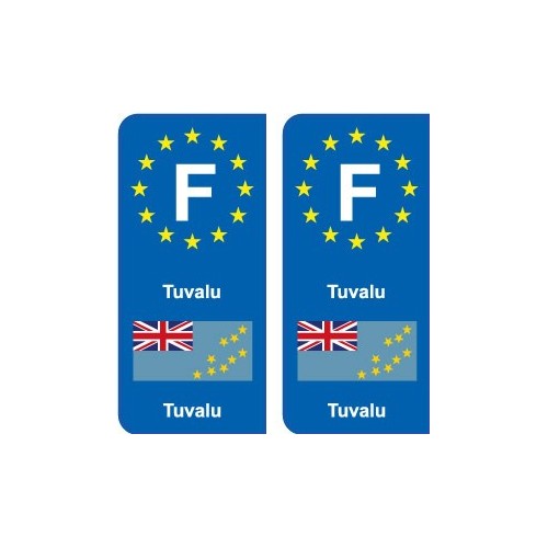 F Europe Tuvalu  autocollant plaque