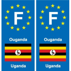 F Europe Ouganda Uganda autocollant plaque