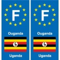 F Europe Ouganda Uganda autocollant plaque
