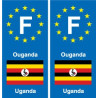 F Europe Ouganda Uganda autocollant plaque