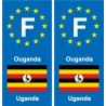 F Europe Ouganda Uganda autocollant plaque