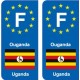 F Europe Ouganda Uganda autocollant plaque
