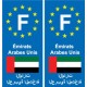 F Europe  Émirats arabes unis autocollant plaque