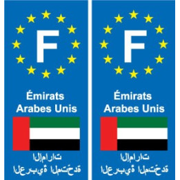 F Europe  Émirats arabes unis autocollant plaque