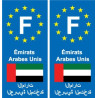F Europe  Émirats arabes unis autocollant plaque