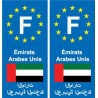 F Europe  Émirats arabes unis autocollant plaque