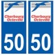 50 Cherbourg-Octeville logo autocollant plaque stickers ville