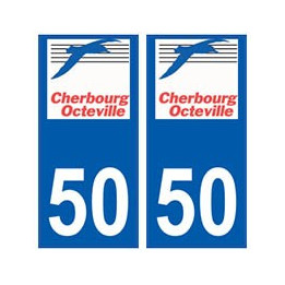 50 Cherbourg-Octeville logo autocollant plaque stickers ville