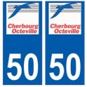 50 Cherbourg-Octeville logo autocollant plaque stickers ville