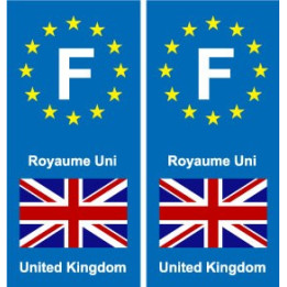 F Europe Royaume-Uni autocollant plaque