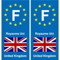 F Europe Royaume-Uni autocollant plaque