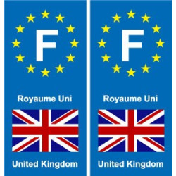 F Europe Royaume-Uni autocollant plaque