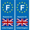 F Europe Royaume-Uni autocollant plaque