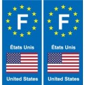 F Europe États-Unis autocollant plaque