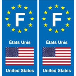 F Europe États-Unis autocollant plaque