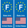 F Europe États-Unis autocollant plaque