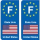 F Europe États-Unis autocollant plaque