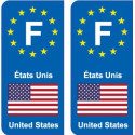 F Europe États-Unis autocollant plaque