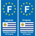 F Europe Uruguay autocollant plaque