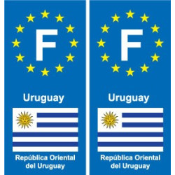 F Europe Uruguay autocollant plaque