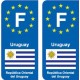 F Europe Uruguay autocollant plaque