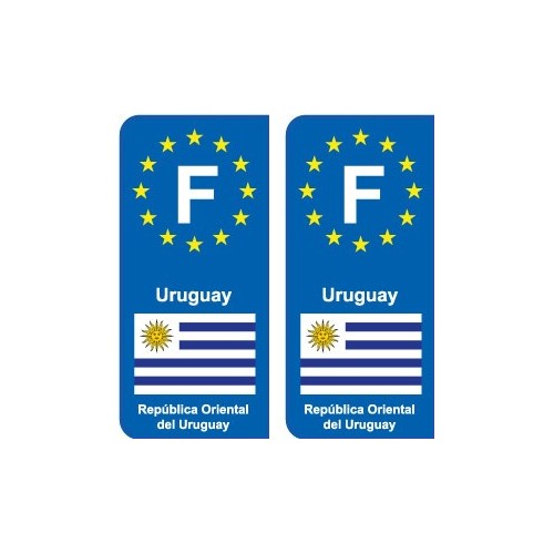 F Europe Uruguay autocollant plaque
