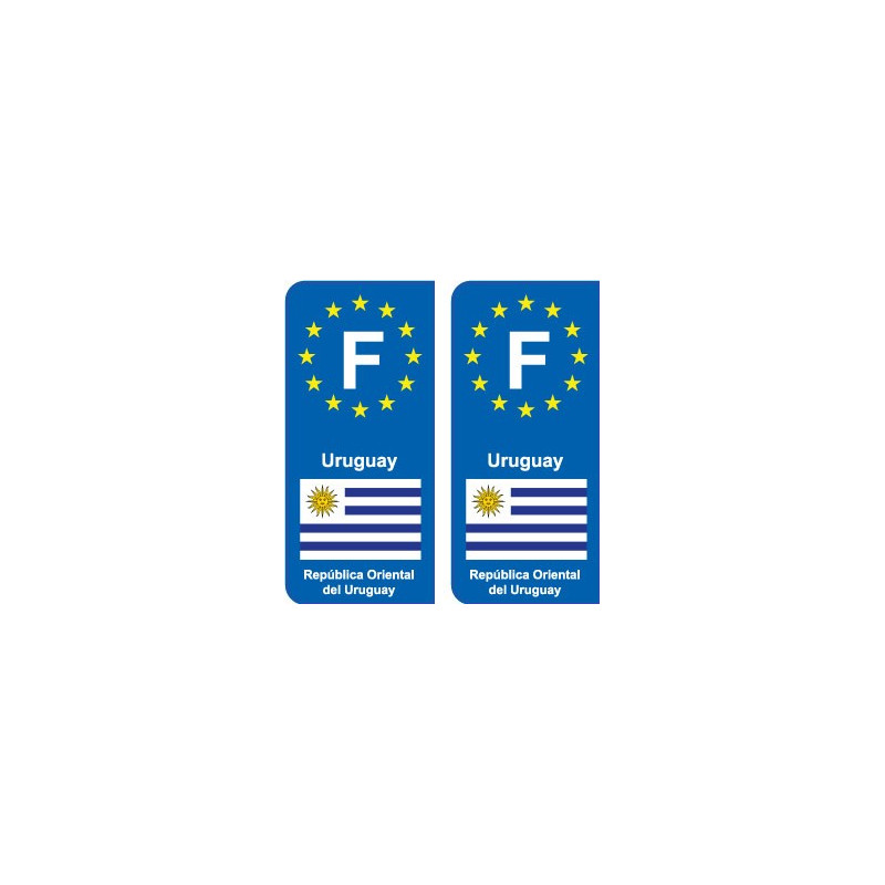 F Europe Uruguay autocollant plaque
