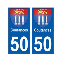 50 Coutances blason autocollant plaque stickers ville